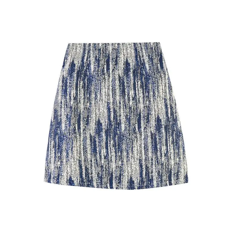 

Ins oil painting skirt, high waist skirt, women's spring and autumn 2021 new skirt, fashionable and thin, versatile, hip skirt,