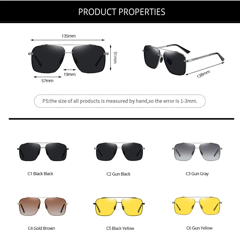 Мужские солнцезащитные очки COASION брендовые поляризационные с градиентными