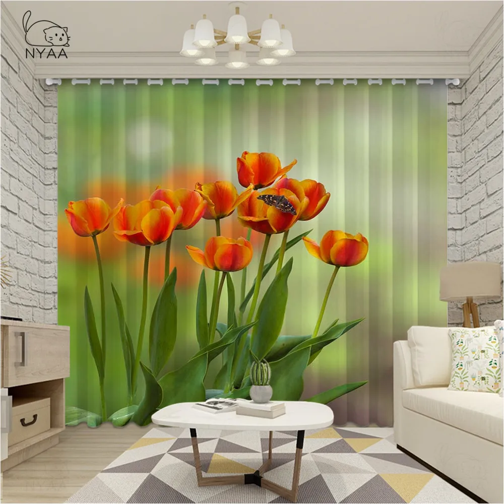 Занавеска с 3D волшебными бабочками для гостиной розовая драпировка ванной