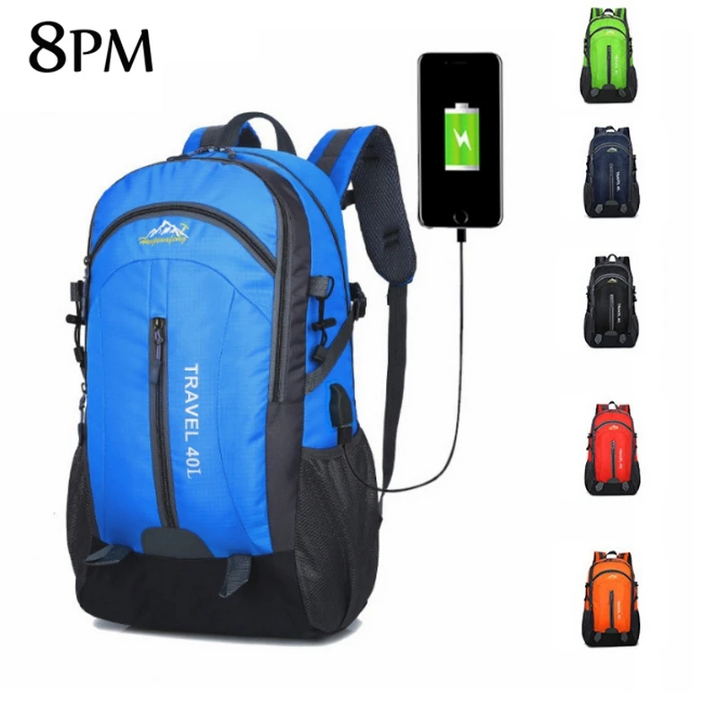 

Outdoor Sports Bag USB Charge Waterproof Climbing Backpack School Trekking Backpack Travel Rucksack Casual Male Bag bag112