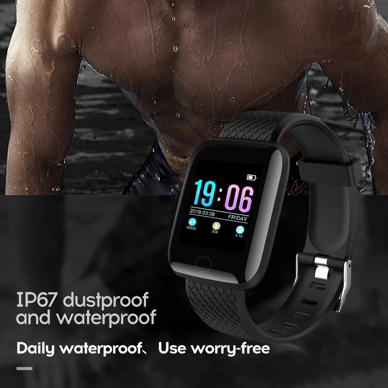 116 Plus Smart Watch Wristband Sports Fitness Blood Pressure Heart Rate Call Message Reminder Android Pedometer D13 | Электроника