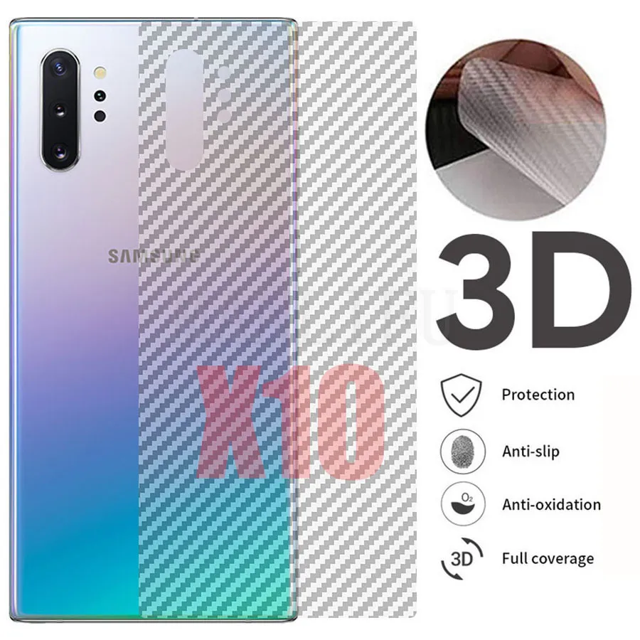 10 шт./лот 3D гвардии углеродного волокна защитная пленка для экрана Samsung Galaxy Note 20 S21