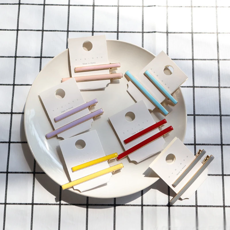 2 шт./компл. весенние милые цветные базовые заколки для волос аксессуары