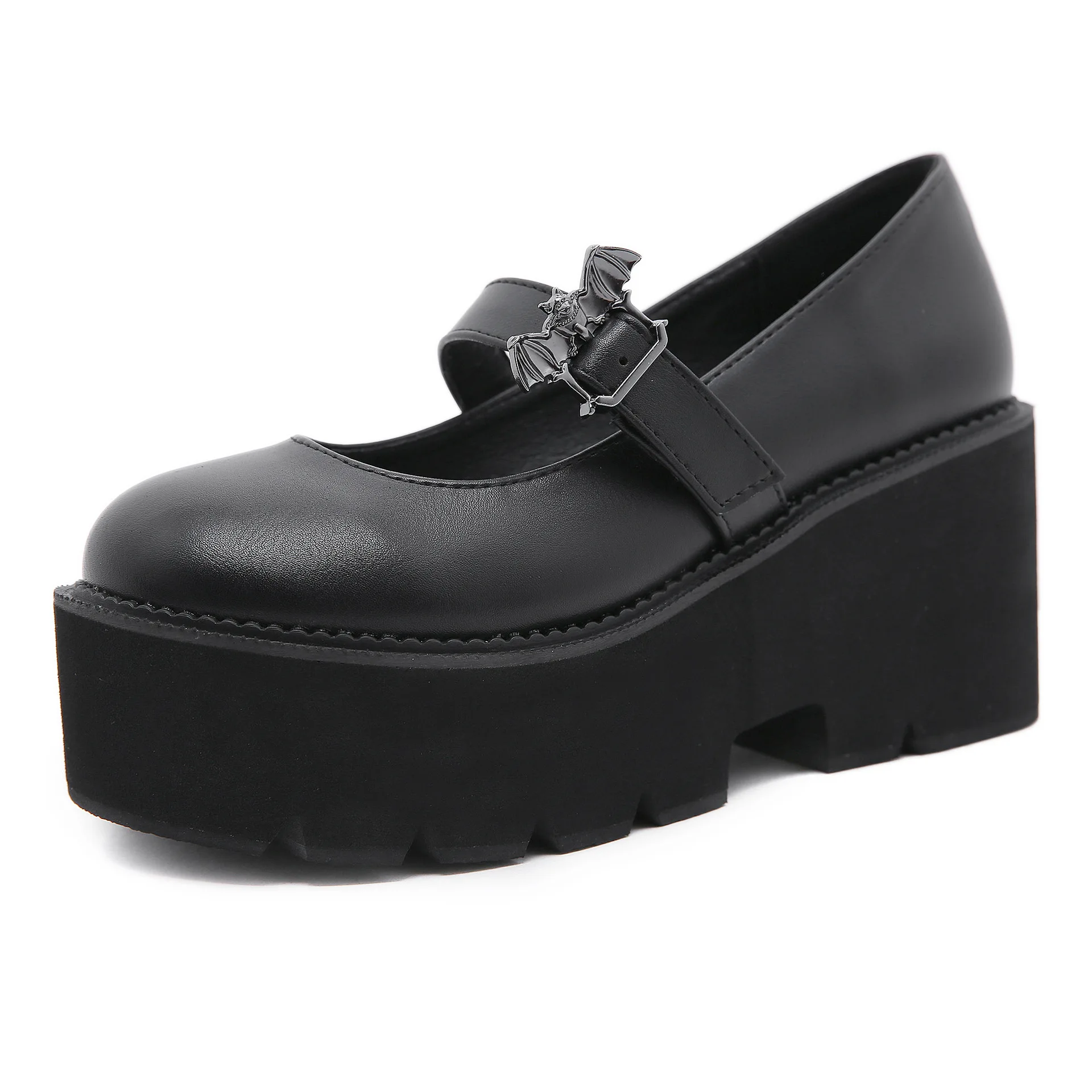 

2021 spring and autumn new bat spirit dynamic women's shoes thick bottom muffin shallow mouth versatile shoes with heel