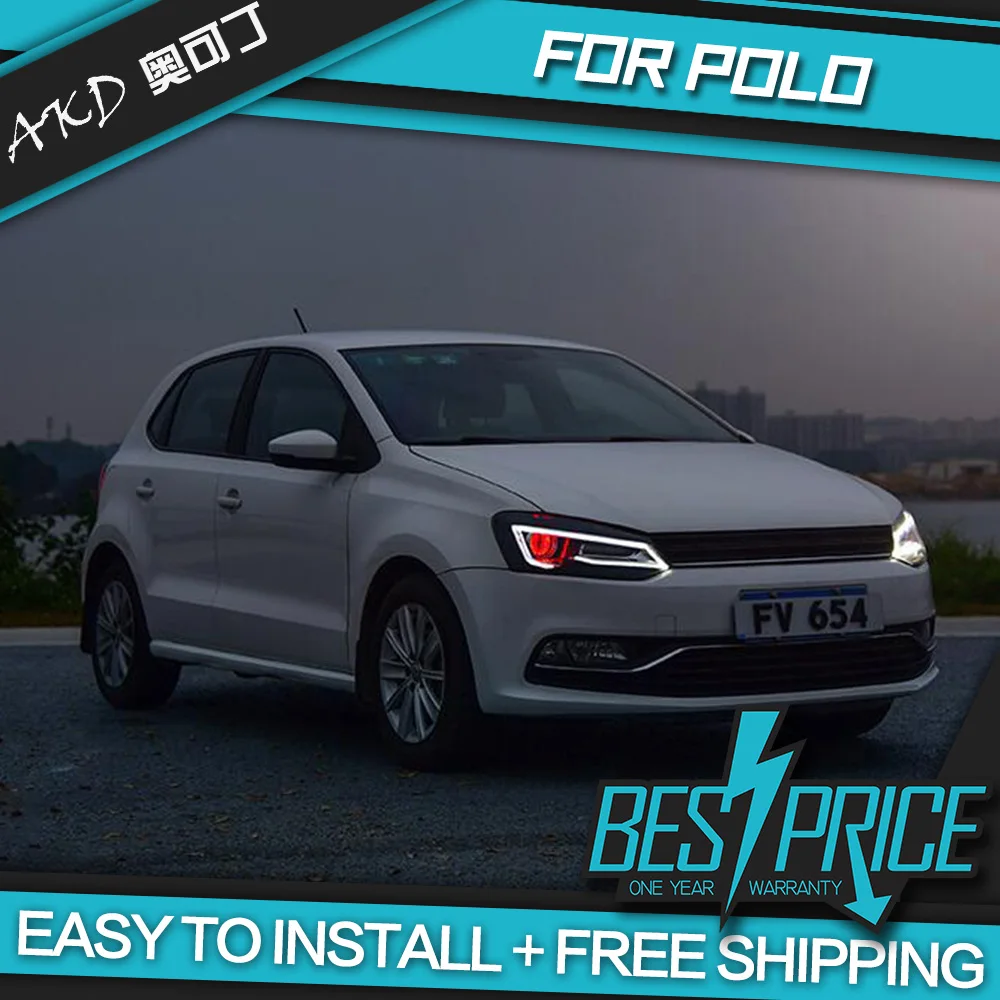 АКД автомобилей Стайлинг фар для VW Polo 2011-2017 фары светодиодный ходовые огни