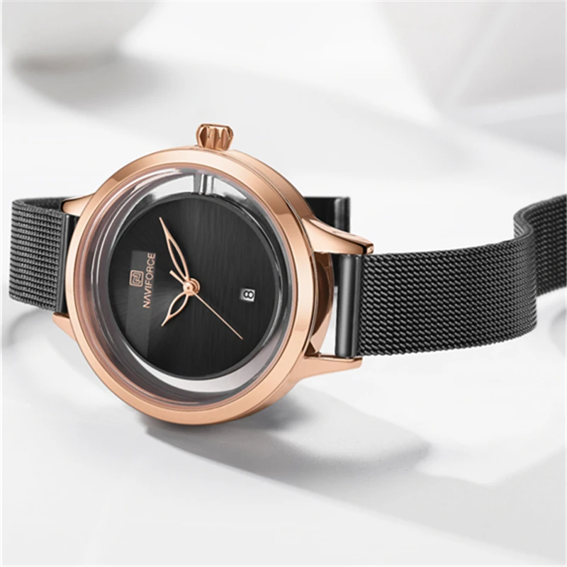 NAVIFORCE Top Luxury Fashion Casual Lady Watch Steel Mesh Quartz Women Dress Waterproof Clock Gift Relogio Feminino | Наручные часы