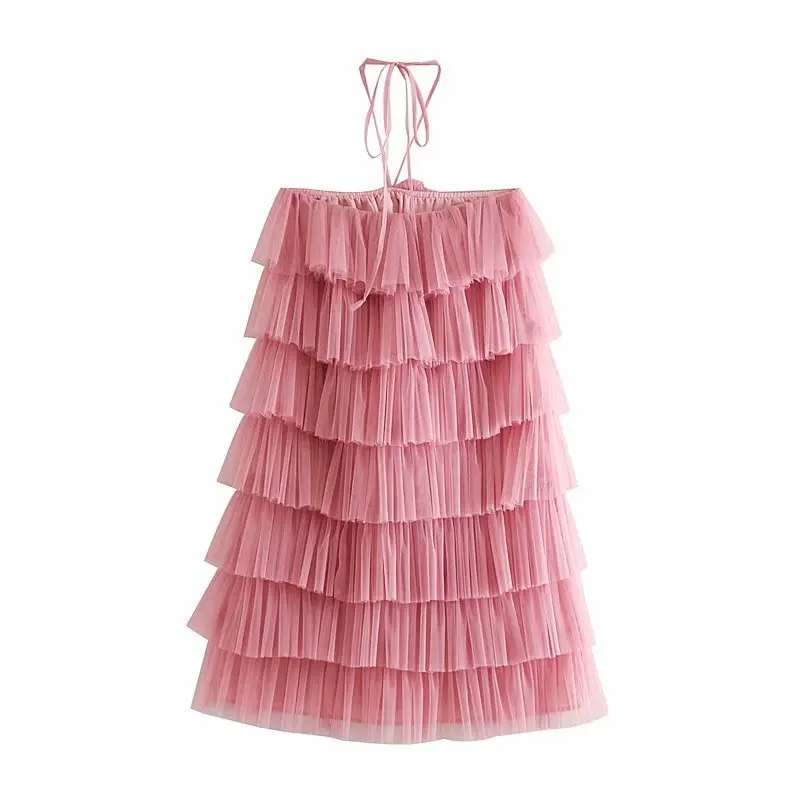 Летнее сексуальное Сетчатое мини платье без бретелек с бретельками на плечах