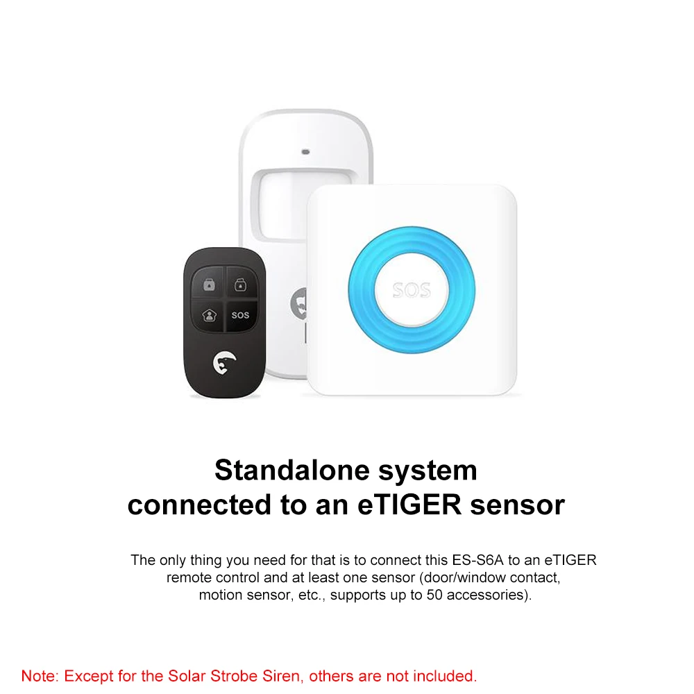 ES-S6A Wireless 433MHz Strobe Siren Sound Alarm Flashing Light for Home Security Protect System 85dB | Безопасность и защита