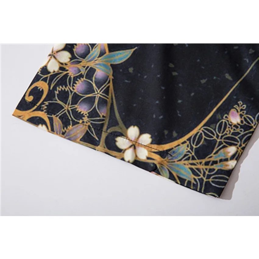 

2020 Summer Men Women Sun Protection Cardigan Japanese Harajuku Haori Robe Crane Print Clothes Male Samurai Kimono Streetwear