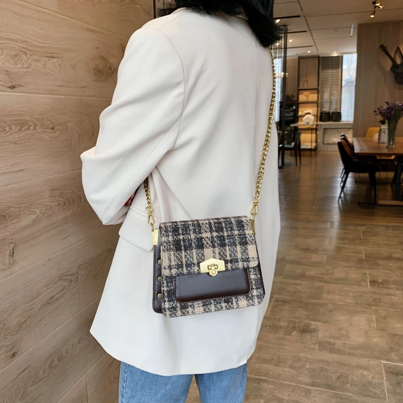 Новые женские сумки через плечо с цепочками и заклепками из искусственной кожи |