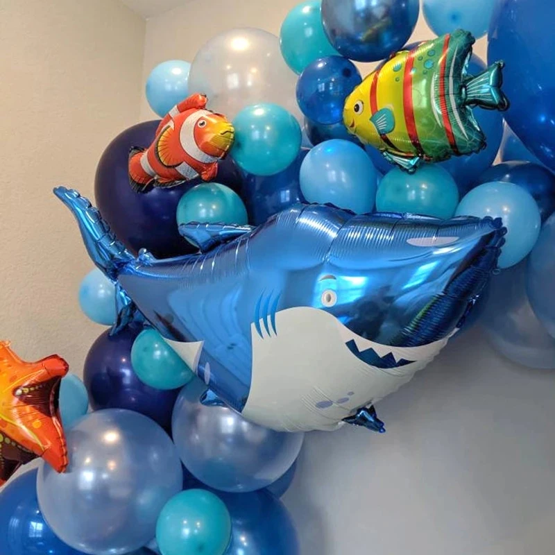 101 шт./компл. мультяшная акула/Морская звезда/осьминог под морем воздушные шары в