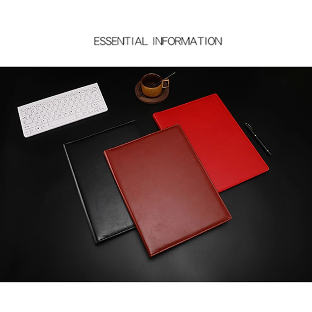 

Notebook carpeta de archivos de cuero PU A4 con calculadora, organizador de material de oficina multifuncin, Pads para document