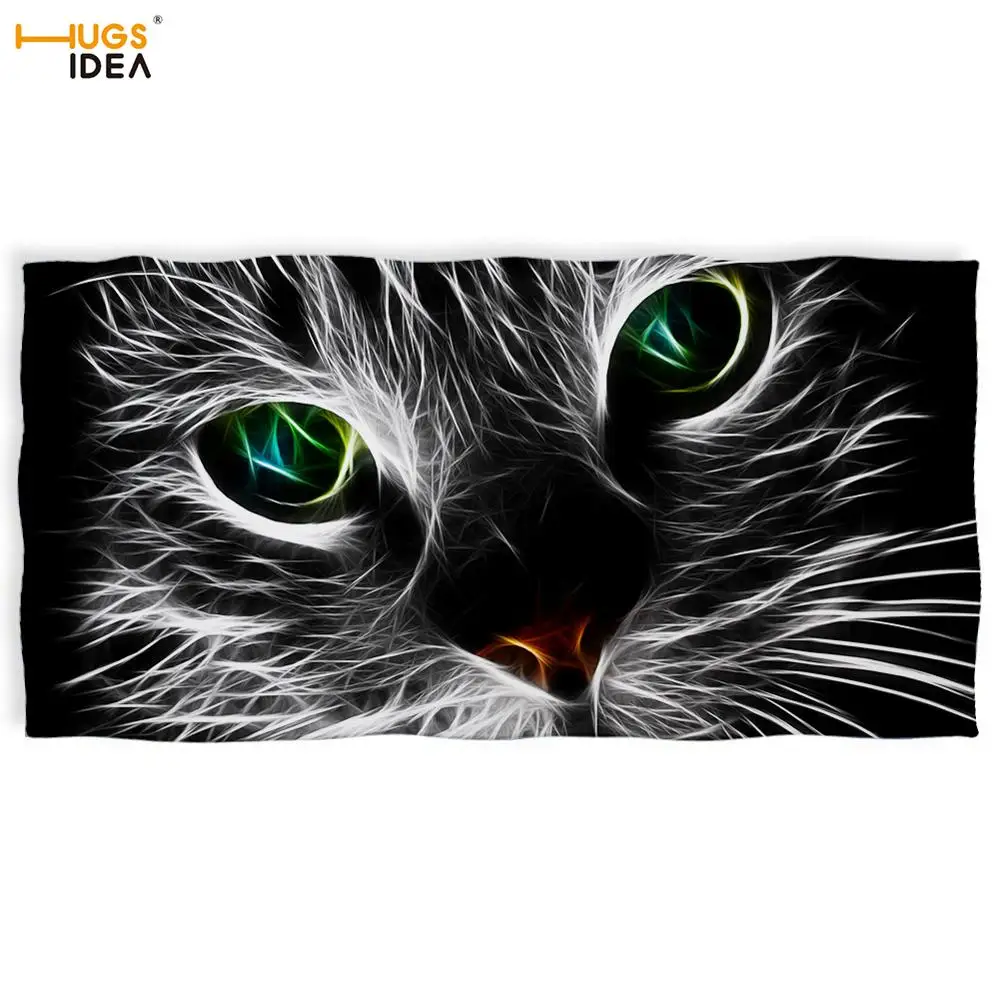 HUGSIDEA и принтом в виде черного кота пляжные банное полотенце из