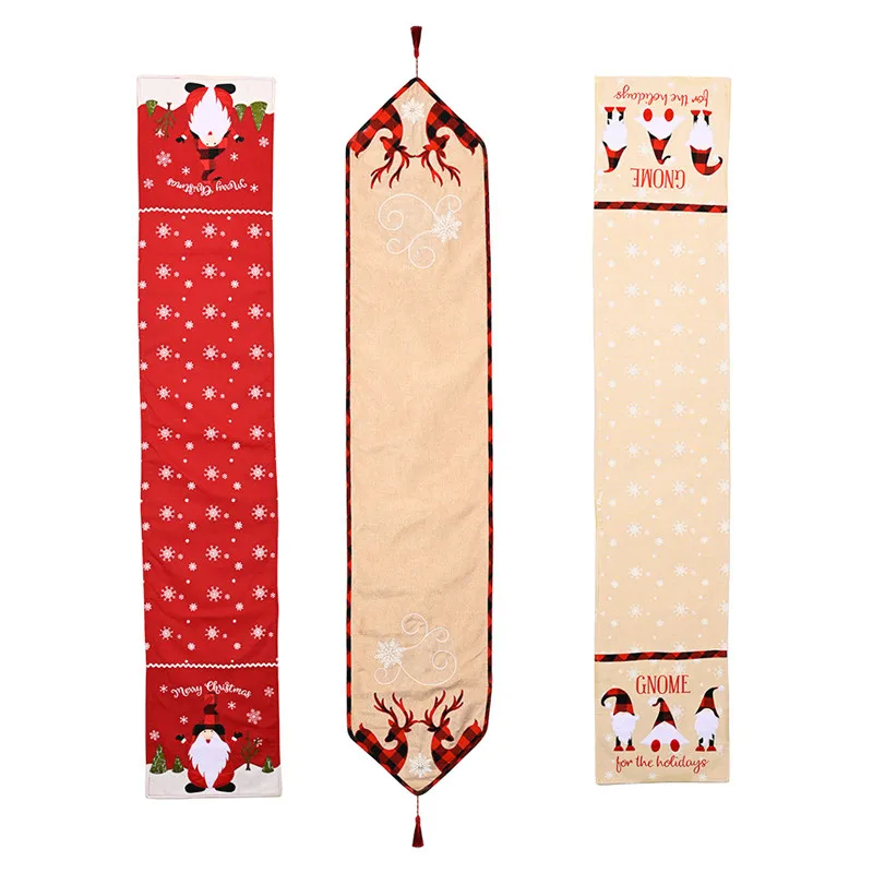

35*180cm Creative Christmas Table Runner Xmas Party Decor Table Runners Living Room Dining Table Dress Up Home Decorationon