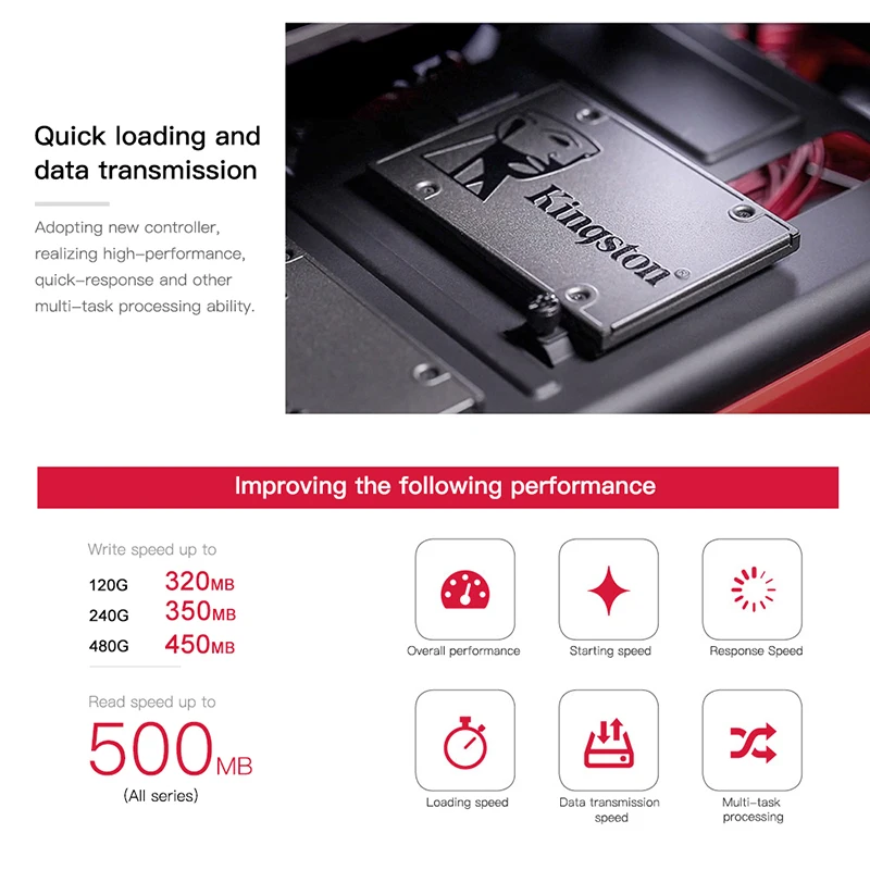 Внутренний твердотельный накопитель Kingston A400 SSD 120 ГБ 240 480 2 5 дюйма SATA III HDD жесткий