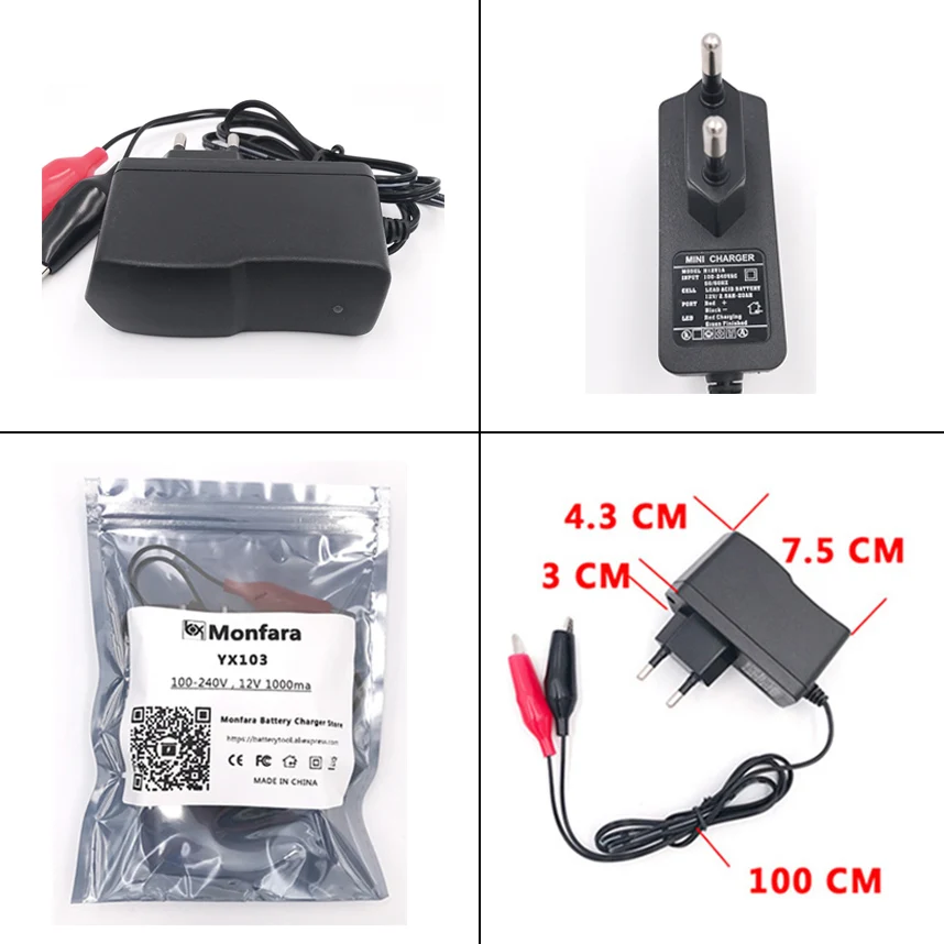 12 V 1000ma умный свинцово кислотный гелевый Аккумулятор AGM зарядное устройство для