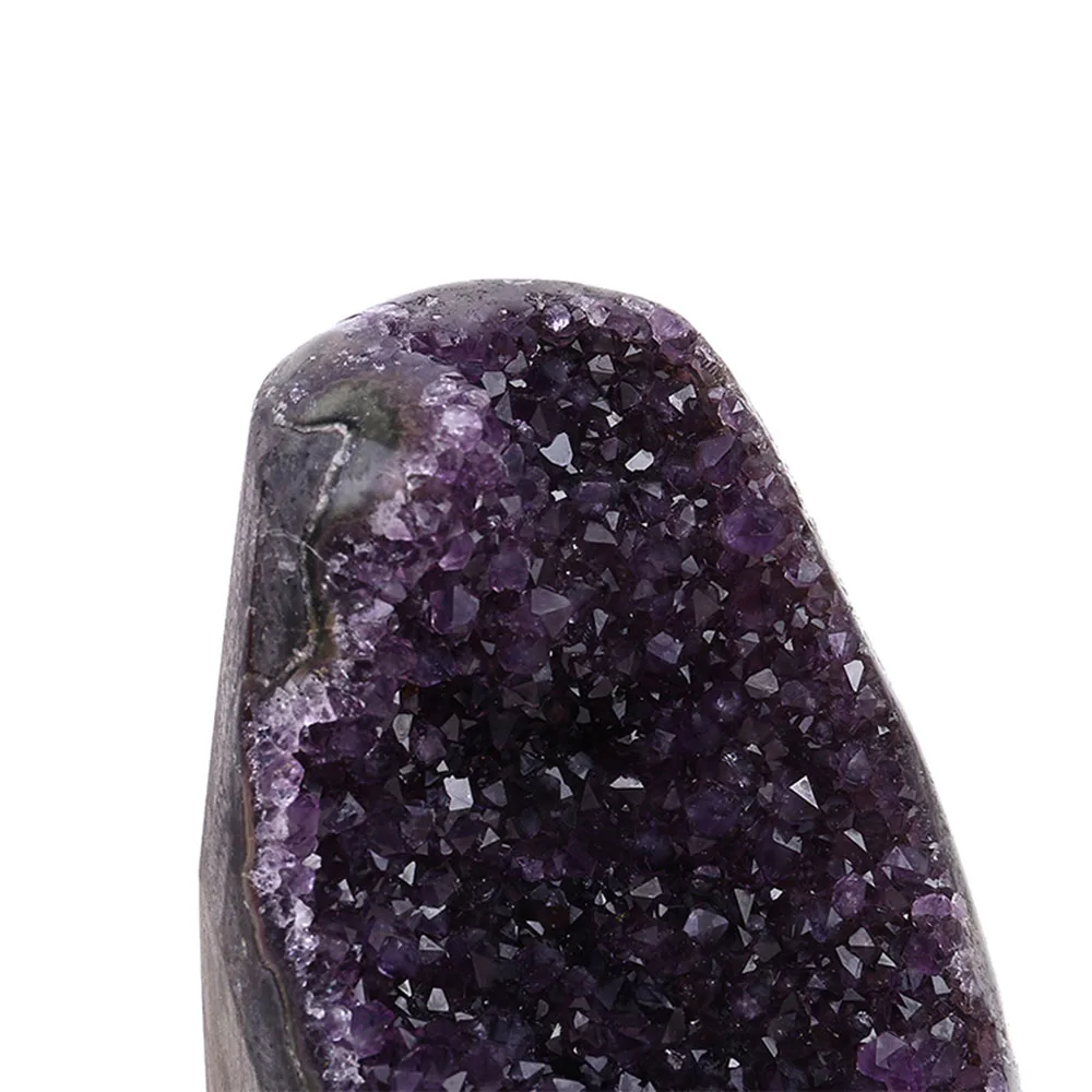 Темно фиолетовый аметистовый геодезический Природный аметист кристалл геодный