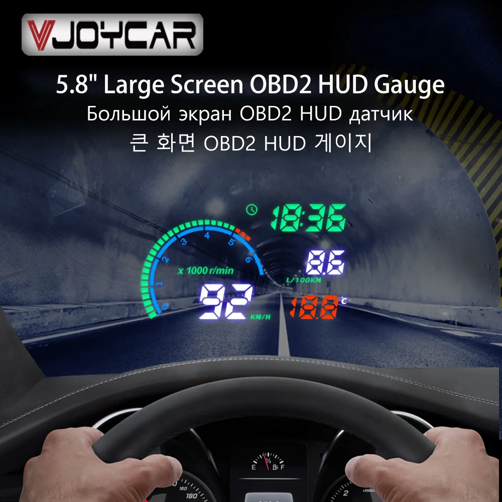 NEW 5.8 A8 Car HUD Head Up Display And 5.3 OBD2 Display LED Windscreen OBD Scanner Over Speed Warning Car Speed Projector