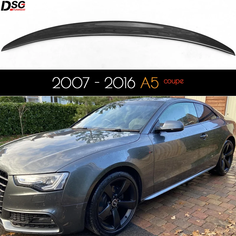 

Carbon Fiber Rear Trunk Spoiler Deck Lid Wing for Audi 2007 - 2016 A5 2-Door Coupe, Great Fitment
