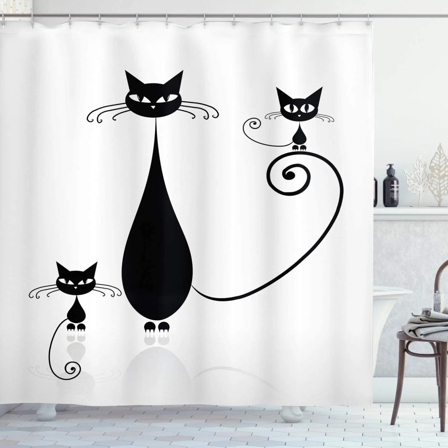 

Занавески для душа в ванную, из полиэстера, с крючками