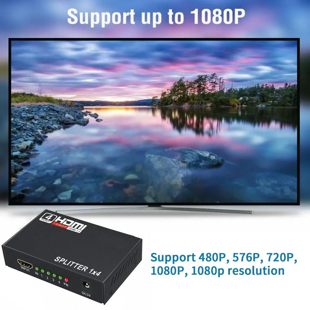 4K HDMI-совместимый сплиттер HD 1080P видео переключатель 1 в 4 выход усилитель двойной