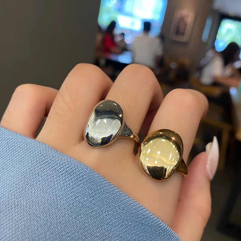 

OE Retro Daily Fashion Ladies Glossy Ring Opening Adjustable Ring Engagement Wedding Gift Jewelry