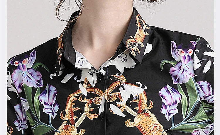 Новая весенне-осенняя Женская Высококачественная модная винтажная блузка с