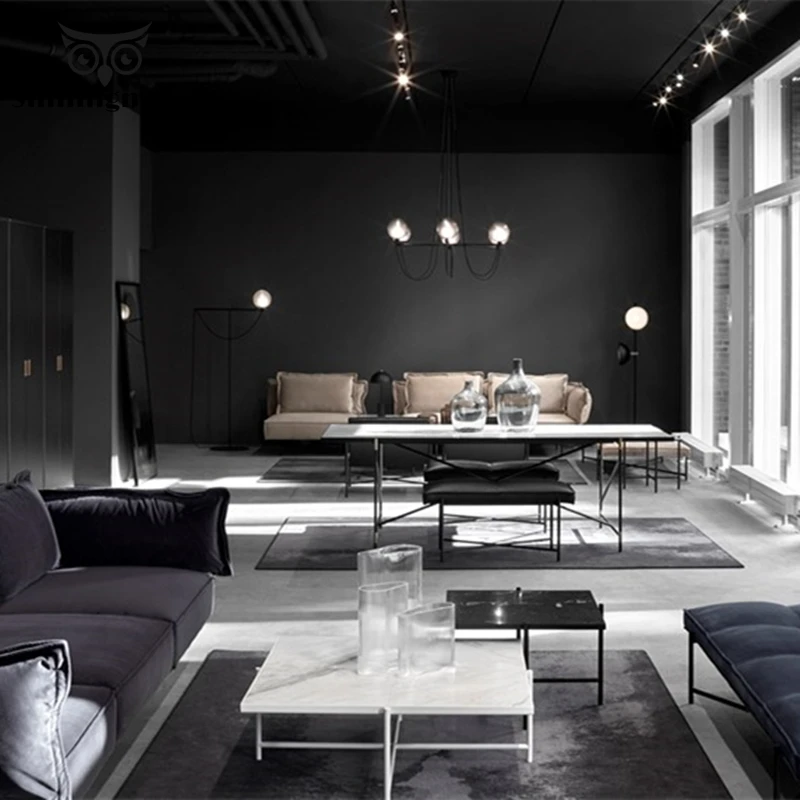 Современная стеклянная сферическая люстра роскошного дизайна в скандинавском