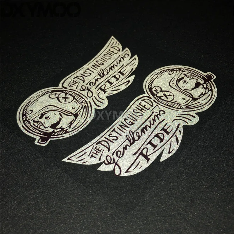 1 пара автомобильной ленты стиля винилового мотоцикла Джентльмена выдающейся езды велосипеда Крылья наклейка декали 12x5см на.