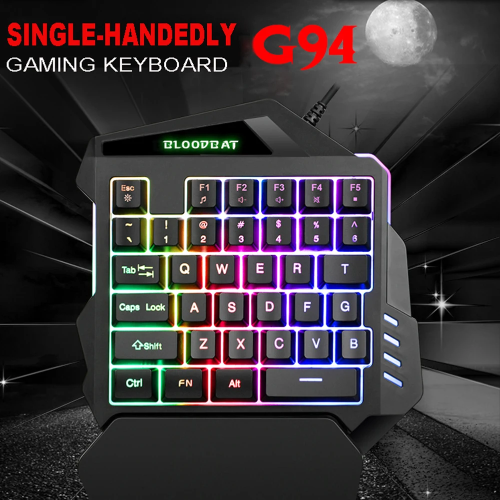 

RedThunder One-Handed Mechanical Keyboard RGB Backlit 35 Keys Portable Mini Keyboard Work For PS4 Xbox One Laptop PC Game