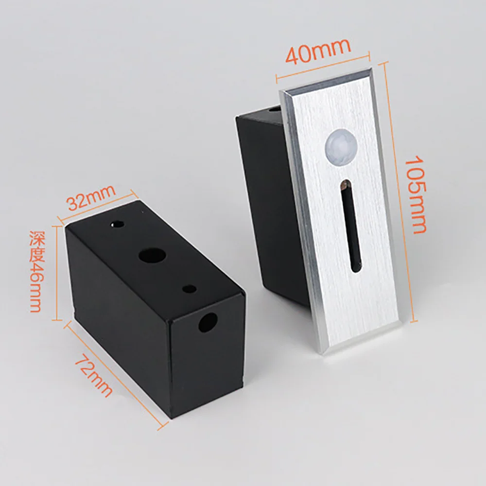 Настенный светильник с ИК-датчиком движения алюминиевый встраиваемый