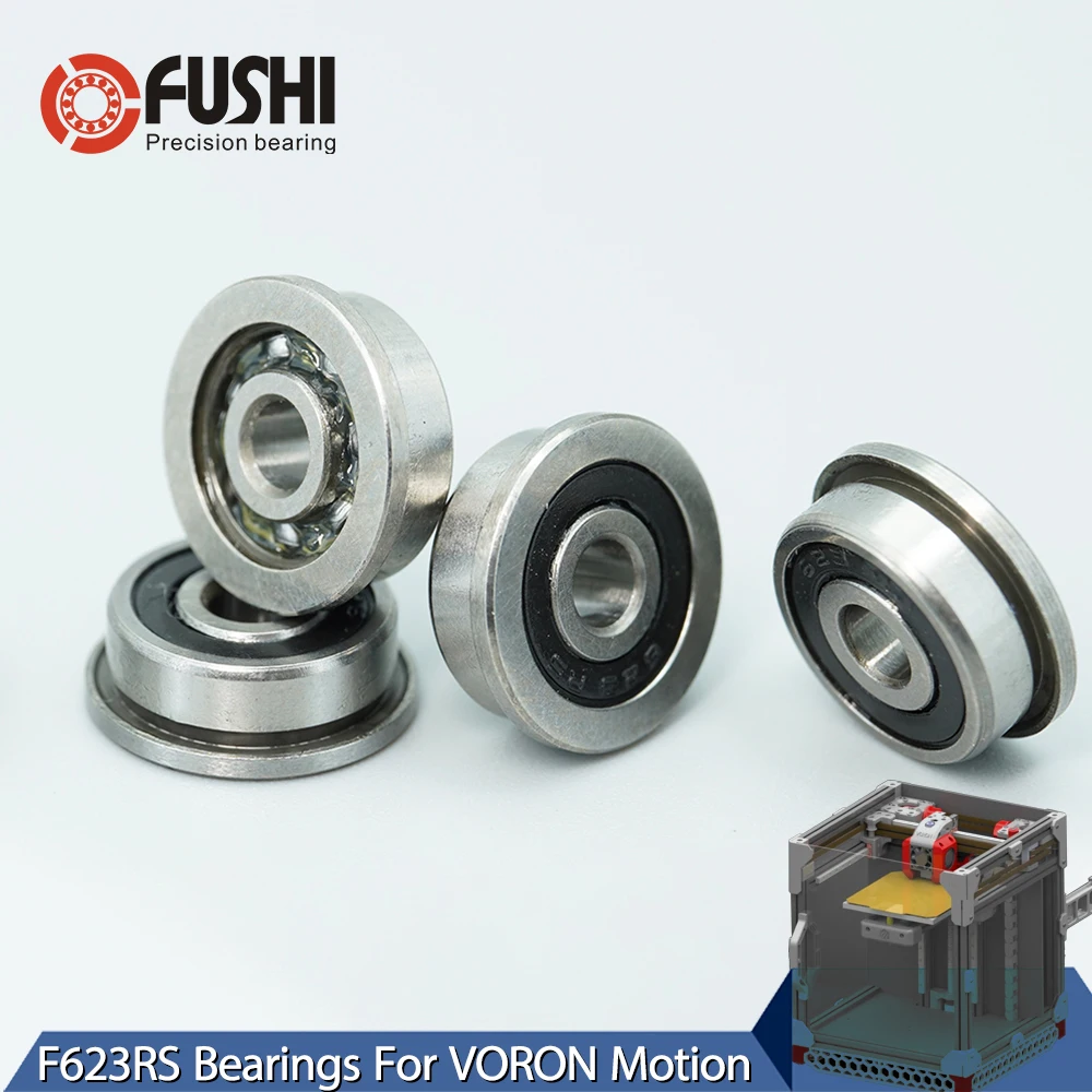 F623RS подшипник 3*10*4 мм ABEC 7 10 шт F623 2RS фланцевые шарикоподшипники для VORON 0 движения