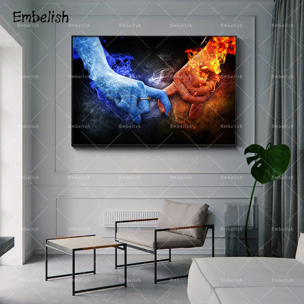 

1 Pieces Hand In Hand Wall Art Pictures For Living Room Modern Home Decor Framed Posters HD Print On Canvas Paintings
