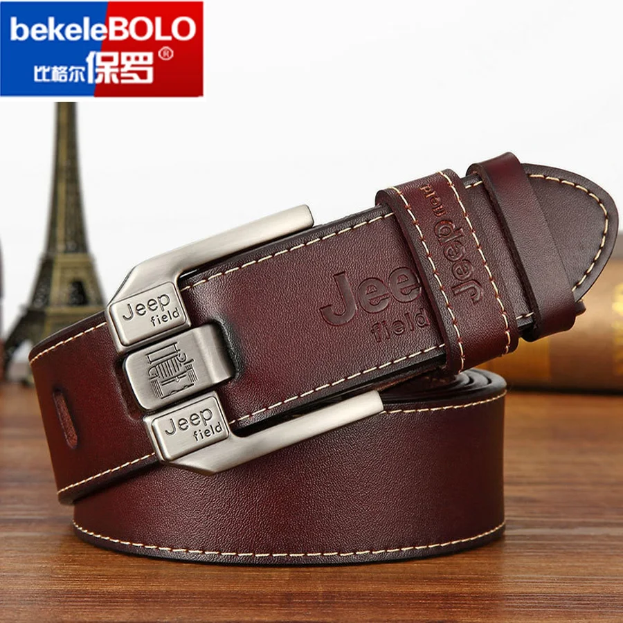 

New Men Genuine Leather Luxury Brand Belt High Quality Male Alloy Pin Buckle Men's Business Retro Youth Waist Belt for Jeans