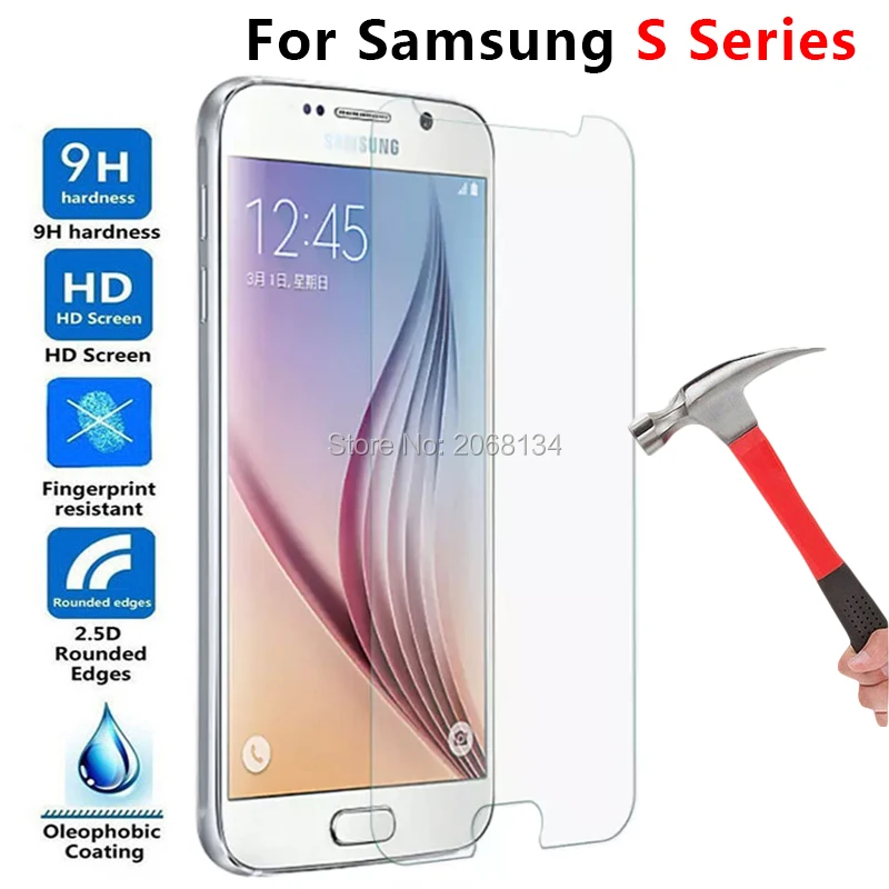 

protective glass for samsung galaxy s5 s7 s4 s2 5s tempered glas protection on the s 7 5 4 3 2 s3 7s 5s 4s 3s screen protector