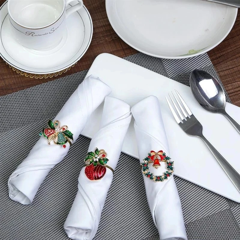 

Christmas Napkin Rings - Napkin Holder Rings for Holiday Christmas Table Decoration Elk Napkin Buckle Dropshopping