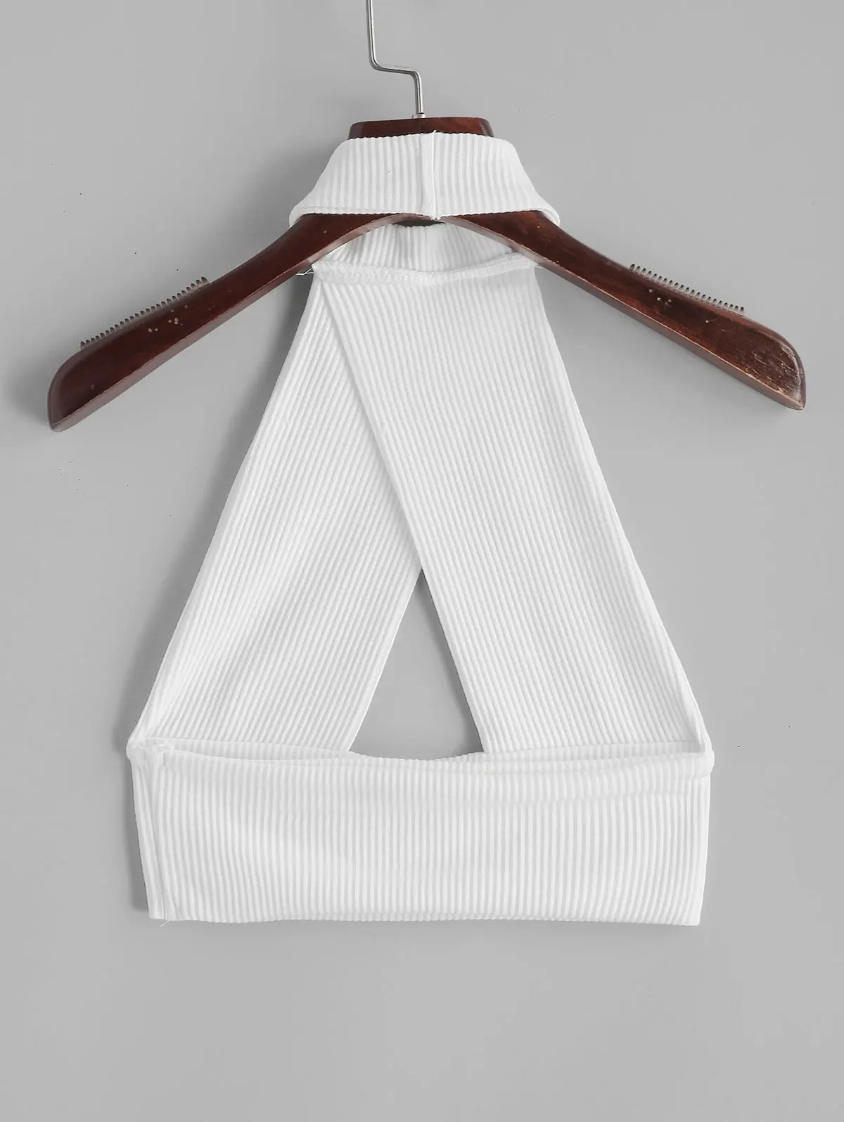 ZAFUL Вырезать перекрытие урожая Майка Твердые Короткие Рубашки Спинки Свитера