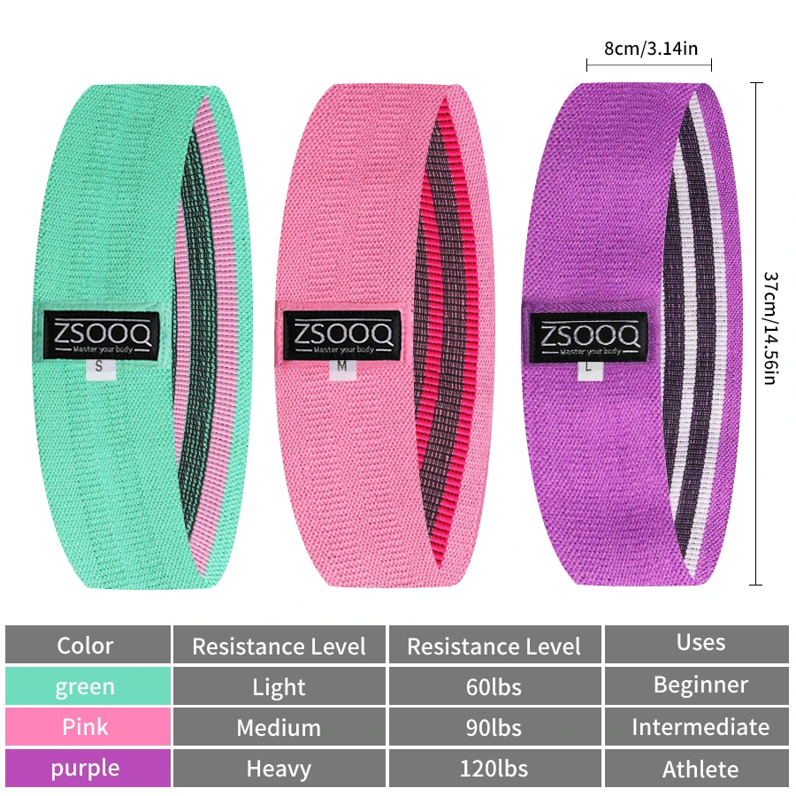 Ткань сопротивления бедра Цвет черный серый винный фитнес экспандер Глют ленты