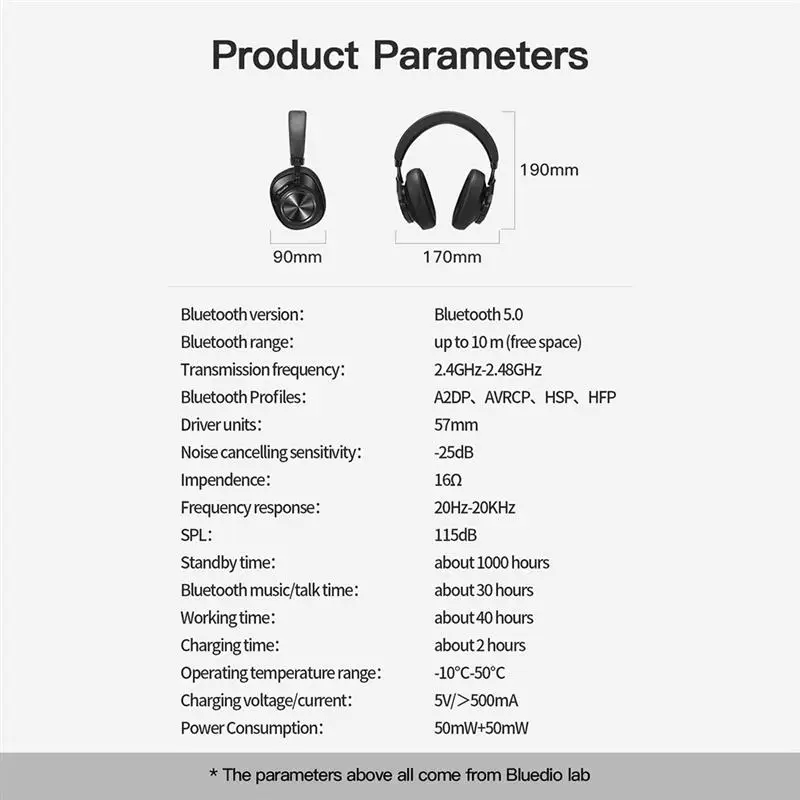 

Bluedio Headphone Fone Bluetooth 5.0 Wireless Active Noise Cancelling Head Earphone TF Sports Headset For Game Running Commute