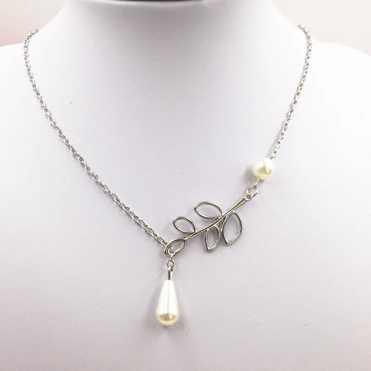 Лидер продаж 2023 ожерелья и подвески серебряного цвета с большими листьями