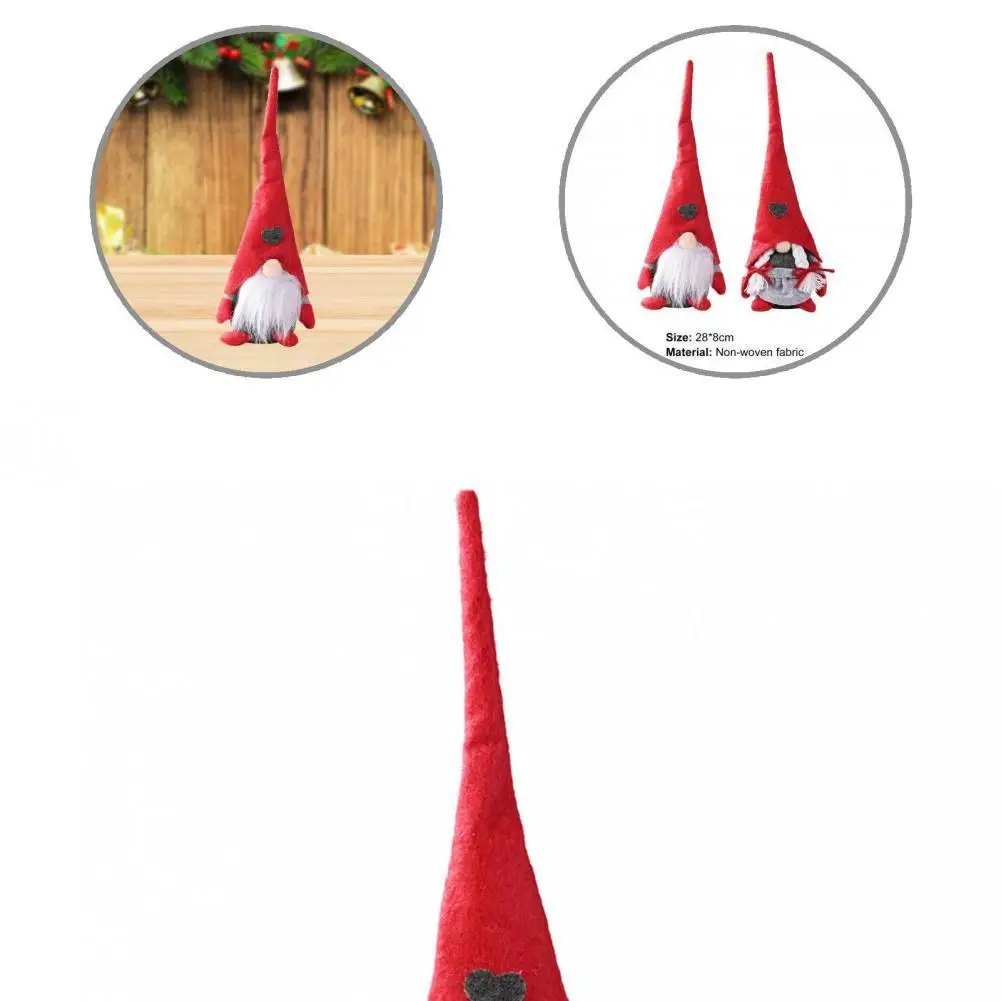 

Portable Non Woven Fabric Cute Christmas Faceless Standing Plush Gnome Doll Toy for Kids