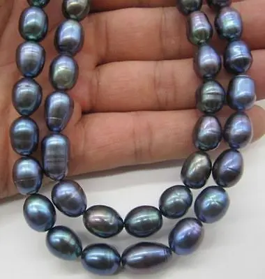 

9-10 мм Таити черные Жемчужное ожерелье 32 "из 14-каратного золота с застежкой