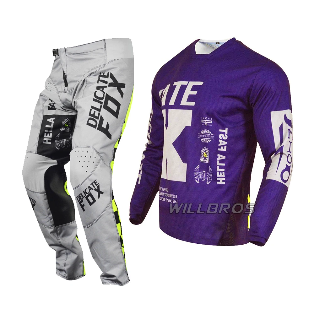 

Delicate Fox 180 ILLMATIK Jersey Pants Mountain Bicycle Offroad Gear Set Motocross Racing Outfit Men Suit Adult