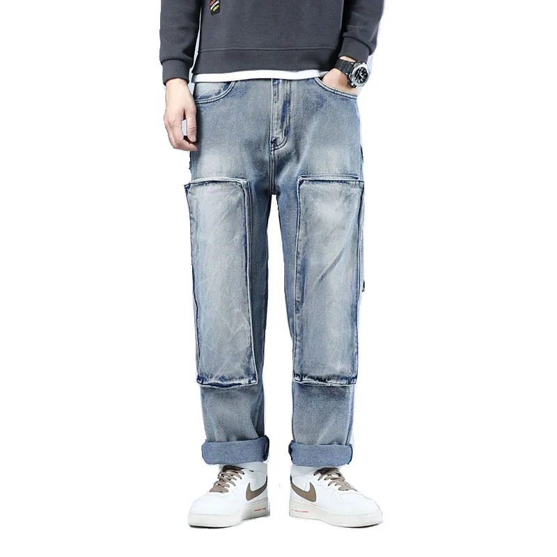 

Mcikkny Men's Hip Hop Baggy Jeans Trousers Skateboard Casual Denim Pants For Male Plus Size 30-42