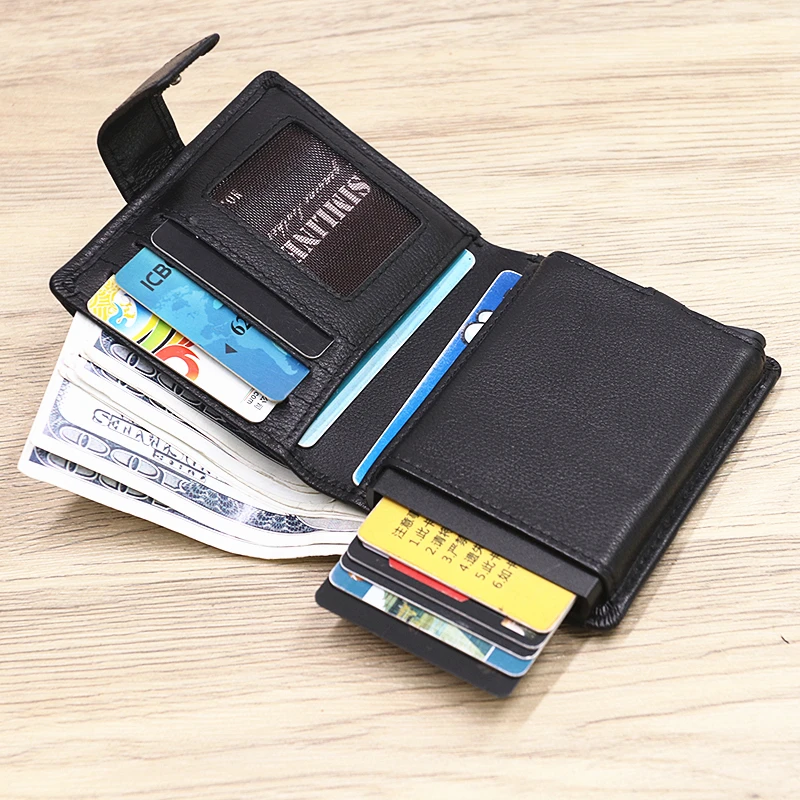 Кошелек мужской из натуральной кожи модный короткий складной бумажник с