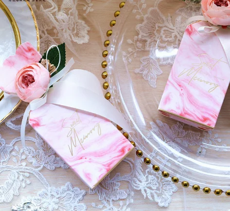 2020 Новый романтичный розовый цветок Мёд бутылка конфеты Коробки для свадьбы дня