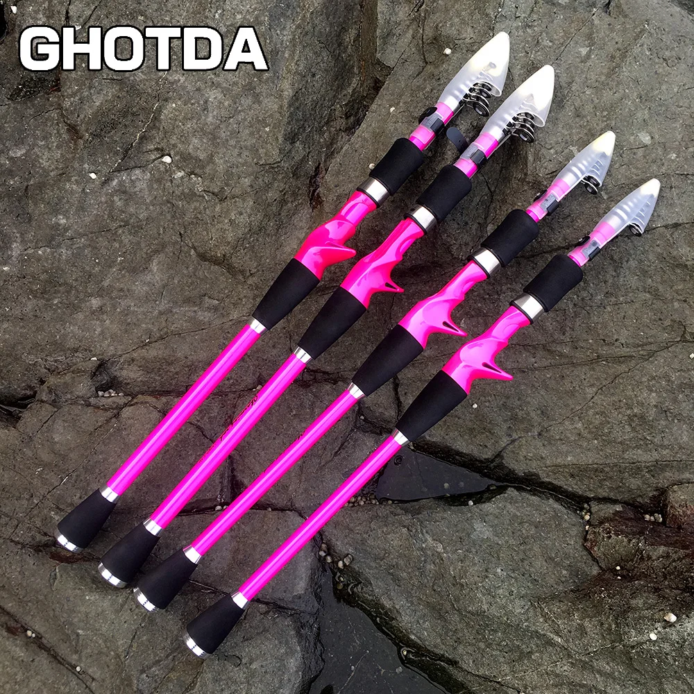 GHOTDA литая удочка 2,4 М/2,1 М/1,8 м Удочка для забрасывания наживки телескопическая дорожная приманка