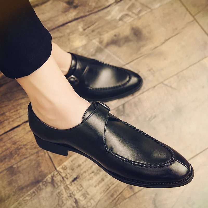 Туфли мужские кожаные заостренный носок Повседневная Деловая универсальная