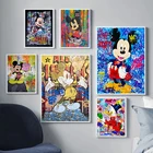 Настенная Картина на холсте Disney, постеры с изображением Микки и Минни Маус и абстрактная картина для декора комнаты, детское украшение для дома