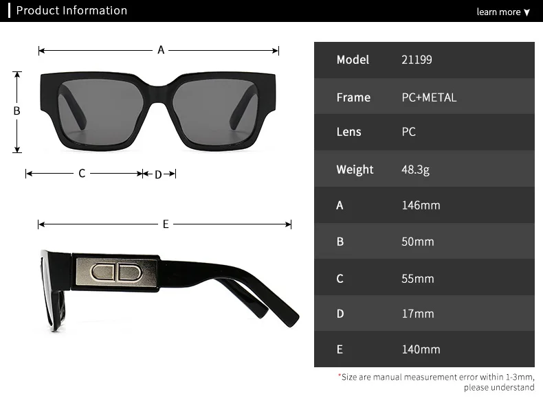 Солнцезащитные очки Мужские квадратные в стиле ретро 2021 | Аксессуары для одежды